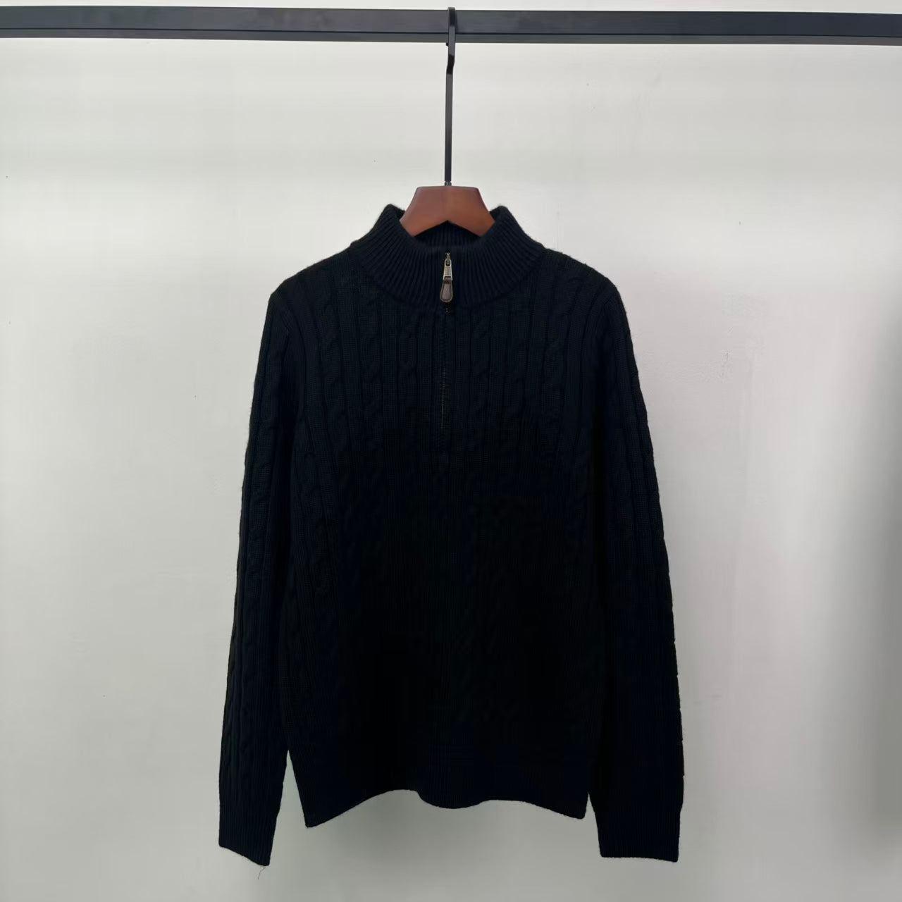 39639522 Quarter-Zip Cable-Knit Wool-Cashmere Jumper