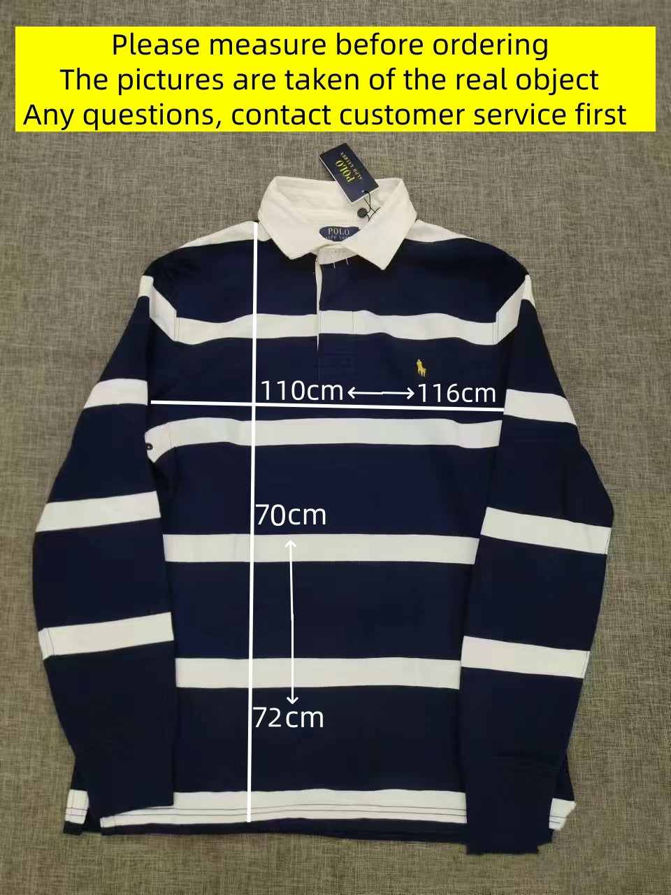 RL Pony Striped Lapel Polo Shirt