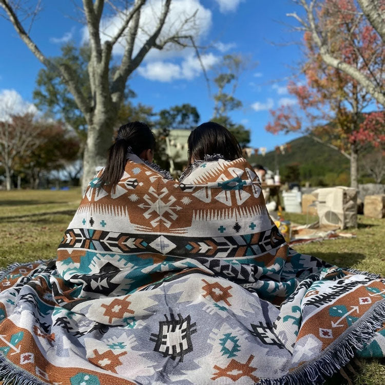 40610724 RV Tribal Woven Blanket - Boho Camping & Picnic Throw