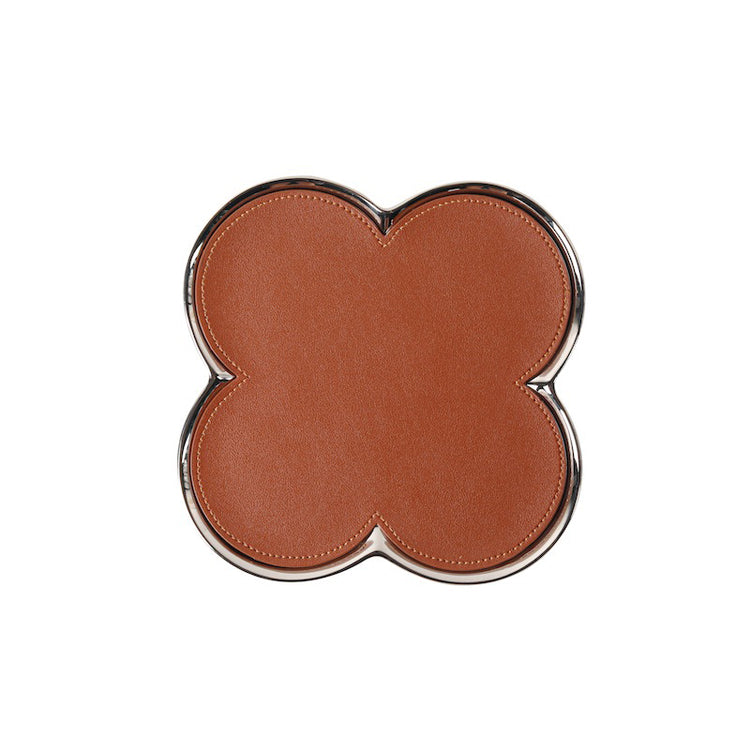 Clover Shape Leather Jewelry Tray Decorative Ring Earring Display Storage Tray-M - 51211764
