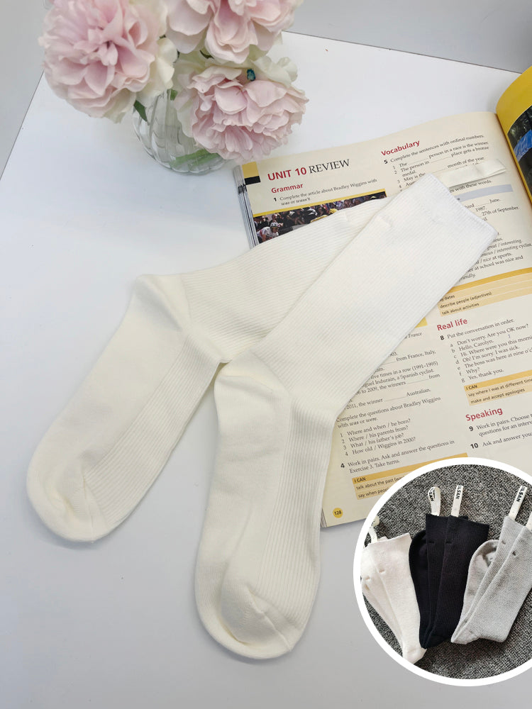 40252126 Double  cloth  simple black, white and gray cotton socks