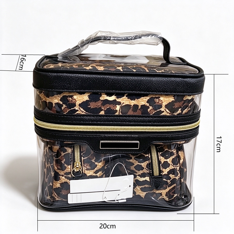 51337502 4 in 1 Travel Makeup Bag Set Portable Clear Cosmetic Organizer Case with Multiple Compartments