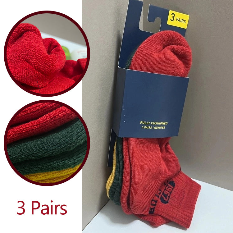 Autumn/Winter Letter Print Cotton Mid-Calf Socks(3 pairs)
