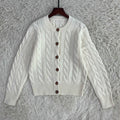39448799 Cardigan in Natural Cable-knit Wool and Cashmere Cardigan