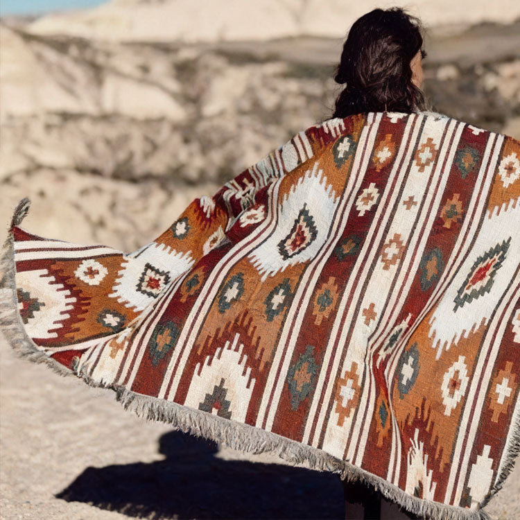 40610724 RV Tribal Woven Blanket - Boho Camping & Picnic Throw