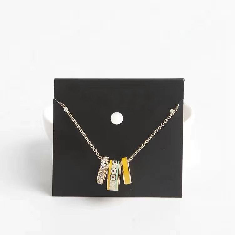 Women's Charm Pendant Necklace, Elegant Multi Bead Chain Necklace for Daily Outfit - 40789602