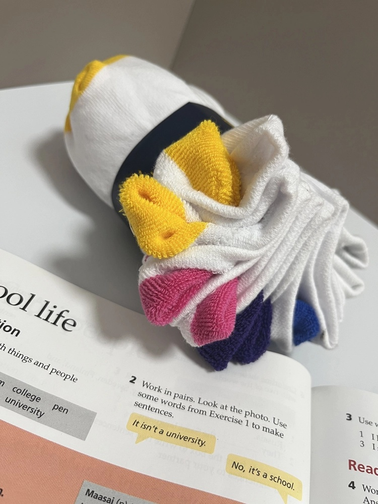 40309937 For Kid macaron-colored cotton socks(6 pairs)
