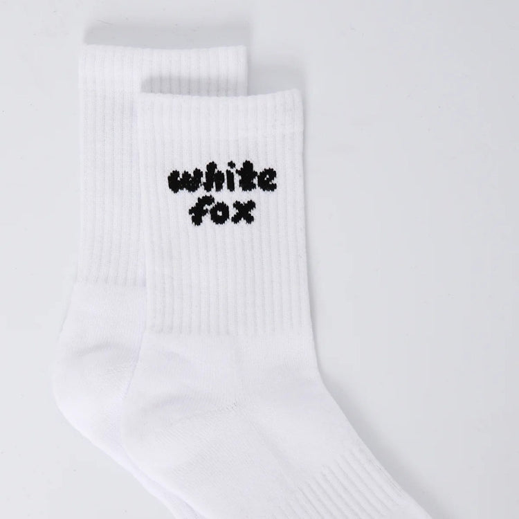 White fashionable cotton trendy  mid-calf socks