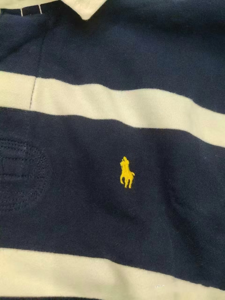RL Pony Striped Lapel Polo Shirt