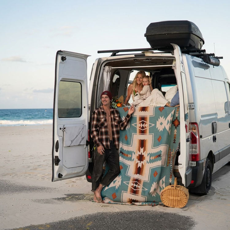 40610724 RV Tribal Woven Blanket - Boho Camping & Picnic Throw