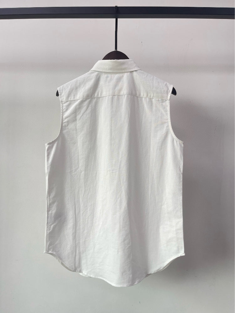40100385 RL Pony-Cotton Oxford Sleeveless Shirt