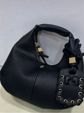 51262361 Genuine Leather Hobo Handbag Retro Knotted Decor Women Top Handle Shoulder Bag