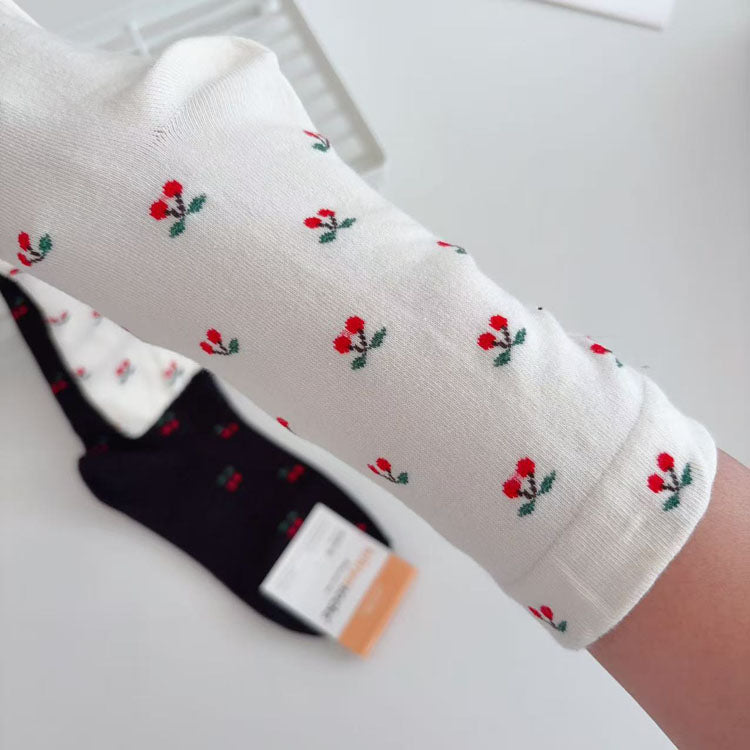 40280183 Korean socks women kikiyasocks autumn new cherry girls  socks