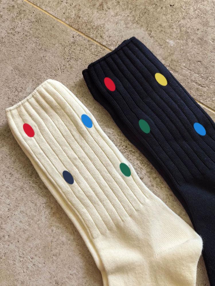 Colorful cotton mid-calf socks (2 pairs)