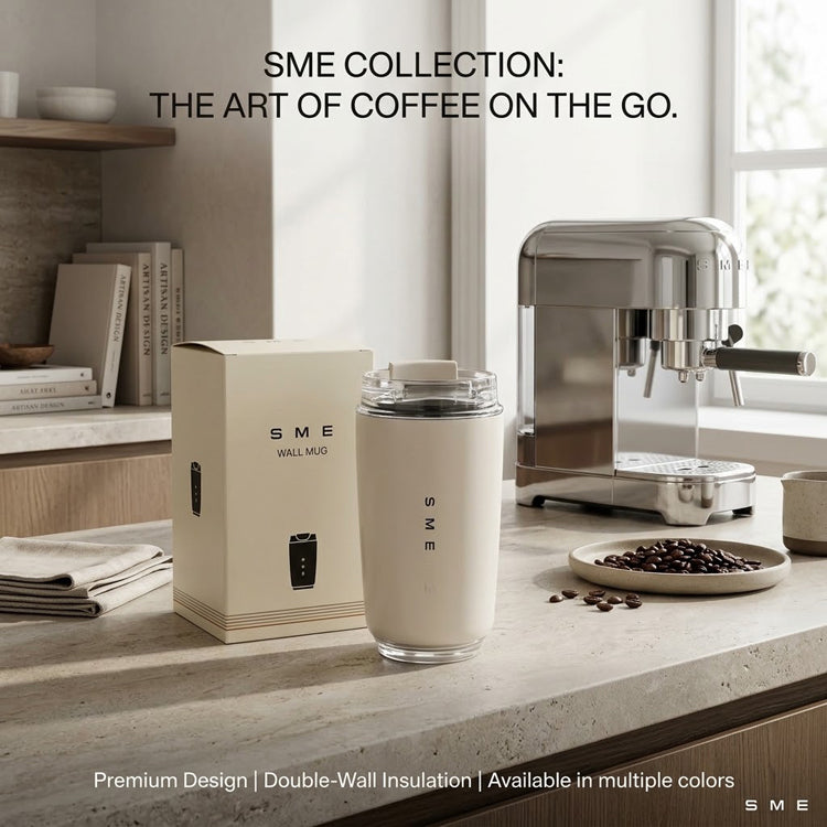 51357019 Stainless Steel Travel Coffee Tumbler, Insulated Reusable Mug with Clear Lid for Daily Use