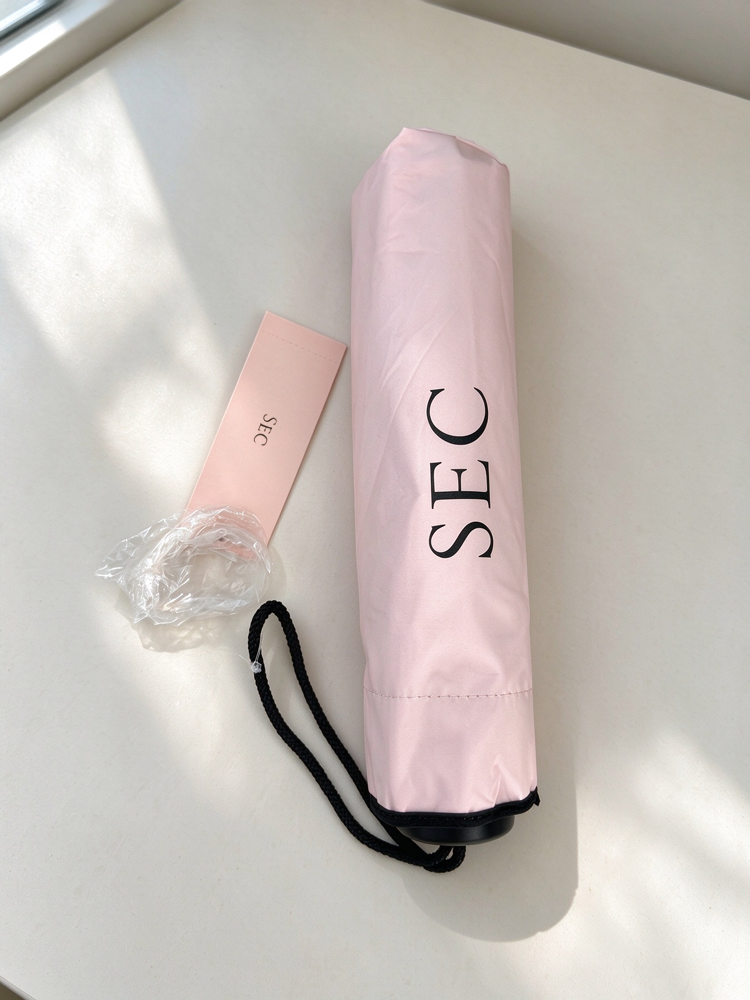 51379930 Pink Folding Travel Umbrella, Lightweight Portable Sun Rain Umbrella