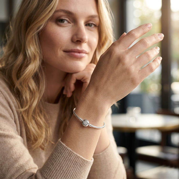Sterling Silver Five-Pointed Star Simple Bracelet