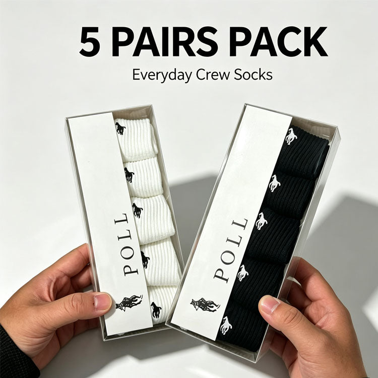 Boxed Sport Socks Set, Breathable Cotton Crew Socks for Men Daily Wear（5 Pairs in a box） - 51301616