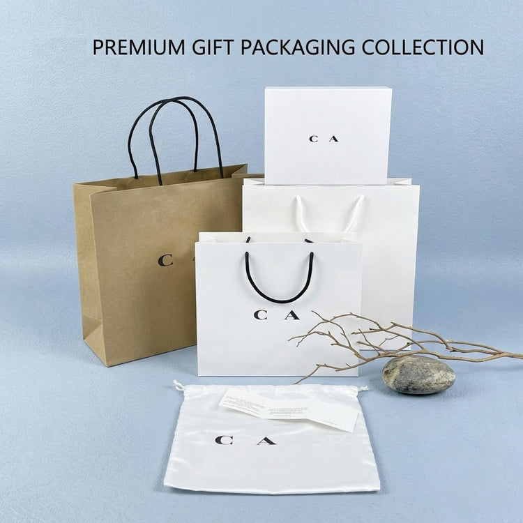 51181042 Logo Gift Packaging Set Paper Tote Box Satin Dust Bag Shopping Storage Gift Wrapping Bags