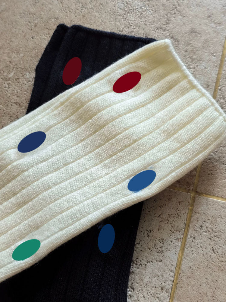Colorful cotton mid-calf socks (2 pairs)