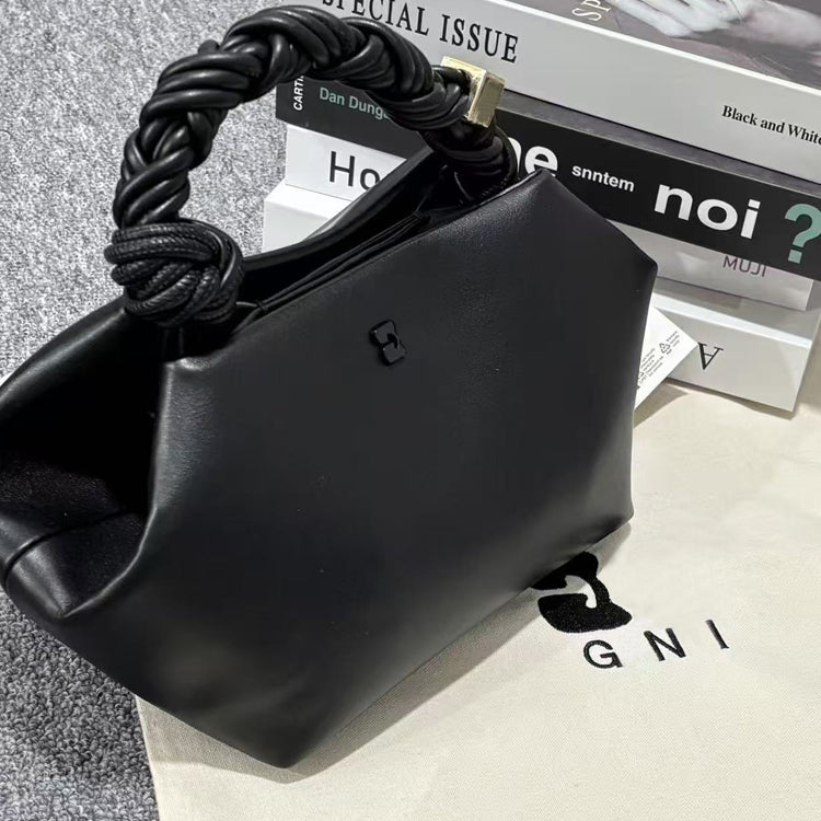 Luxe Twisted Handle Leather Bag Look