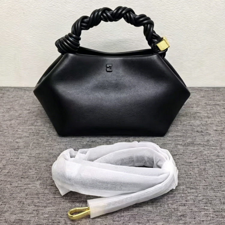 Luxe Twisted Handle Leather Bag Look