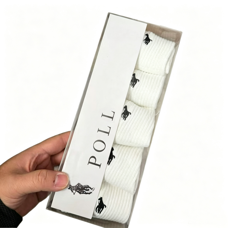 Boxed Sport Socks Set, Breathable Cotton Crew Socks for Men Daily Wear（5 Pairs in a box） - 51301616
