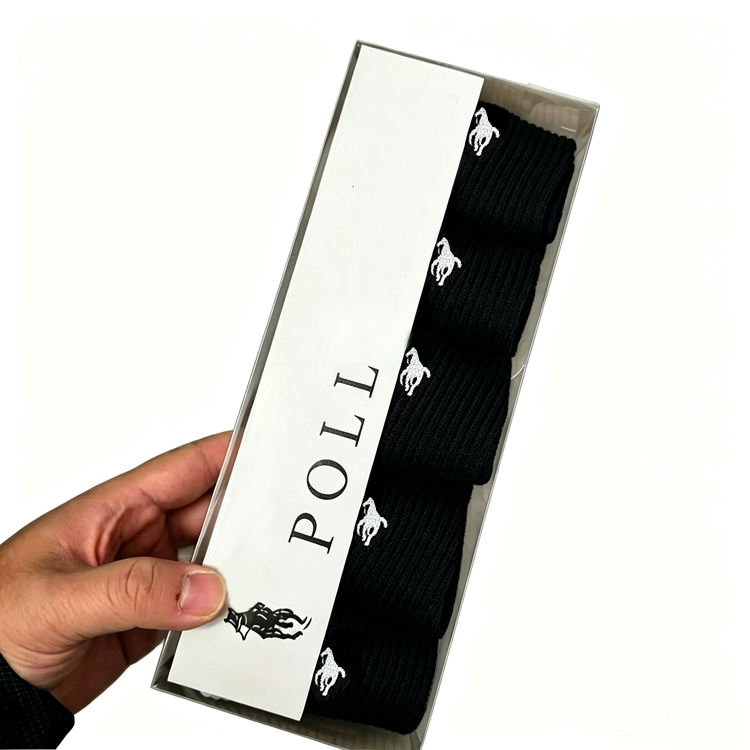 Boxed Sport Socks Set, Breathable Cotton Crew Socks for Men Daily Wear（5 Pairs in a box） - 51301616