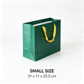 51185028 Dark Green Paper Gift Shopping Bag Yellow Handle Logo Print Retail Packaging Tote Bag
