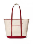 Canvas Leather Trim Tote Bag