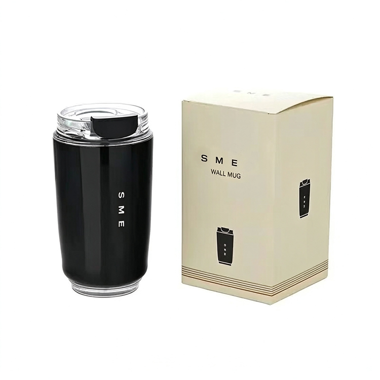 51357019 Stainless Steel Travel Coffee Tumbler, Insulated Reusable Mug with Clear Lid for Daily Use