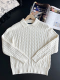 51247273 Women Collared Cable Knit Sweater Long Sleeve Pullover Jumper Top