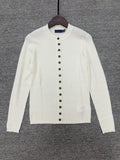 40762600 Women Button‑Front Knit Cardigan Long Sleeve Crew Neck Casual Sweater Coat