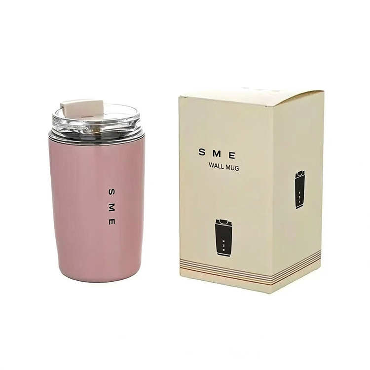 51357019 Stainless Steel Travel Coffee Tumbler, Insulated Reusable Mug with Clear Lid for Daily Use