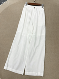 Women's Linen Drawstring Wide Leg Pants