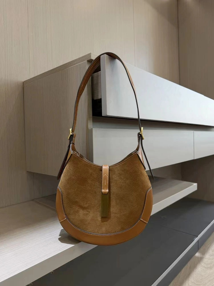 51044765/40541790Dual-Strap Suede Hobo Handbag
