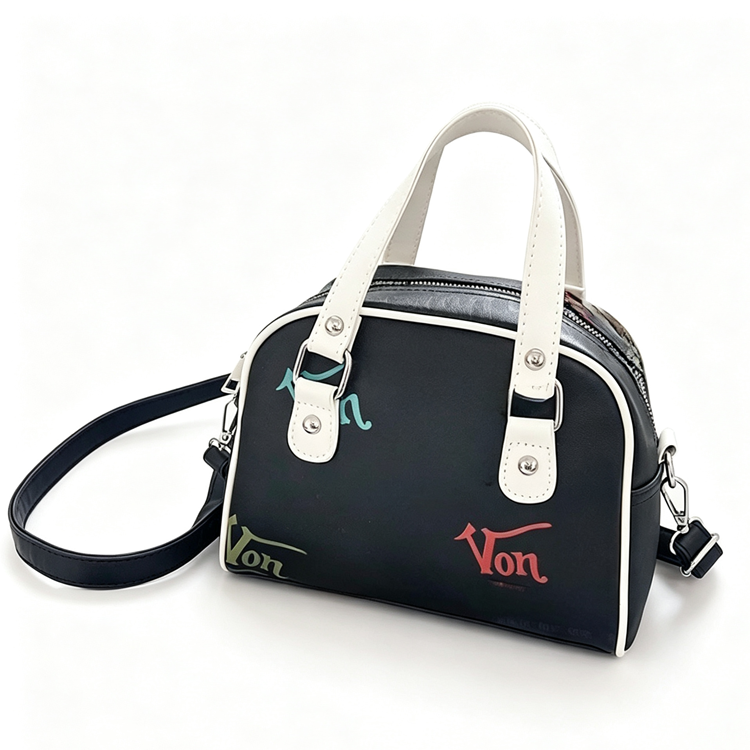 Women Vintage Print Boston Handbag Retro Shell Style Crossbody Shoulder Bag - 51242596