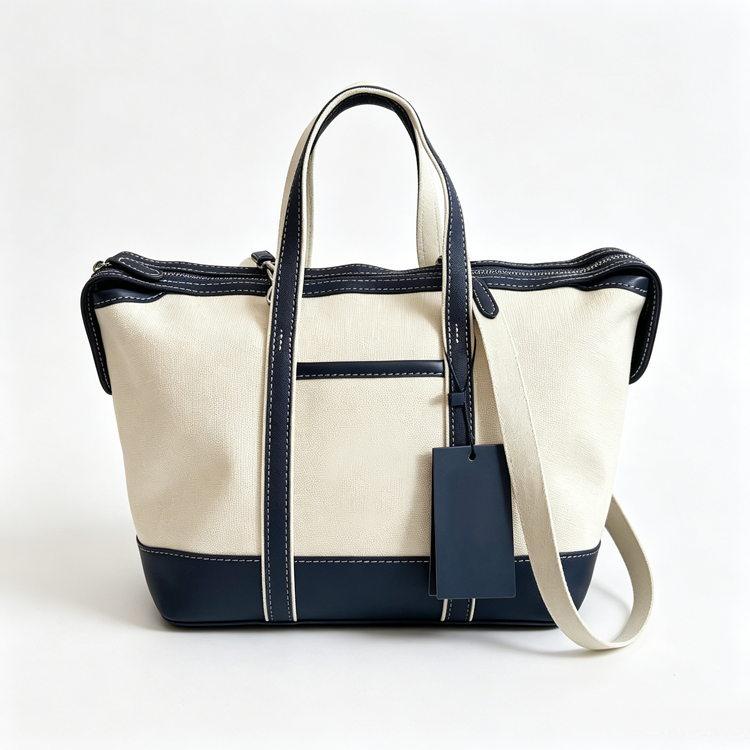 Two-Tone Spliced Commuter Tote