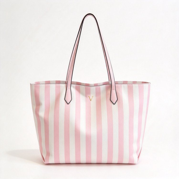 51337350 Women Large Capacity Tote Bag Striped Casual Shoulder Handbag Daily Shopping Bag