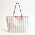 51337350 Women Large Capacity Tote Bag Striped Casual Shoulder Handbag Daily Shopping Bag