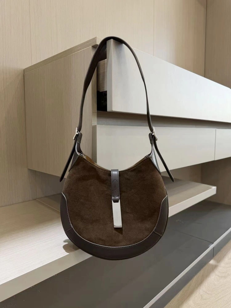 51044765/40541790Dual-Strap Suede Hobo Handbag