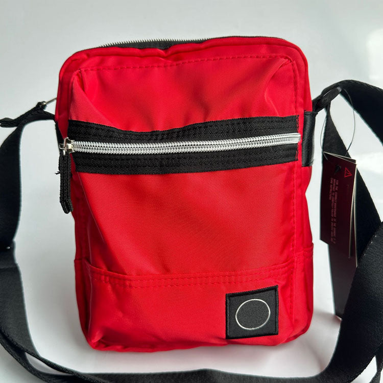 51155462 Mini Multi Zip Nylon Crossbody Bag Adjustable Strap Small Travel Shoulder Pouch