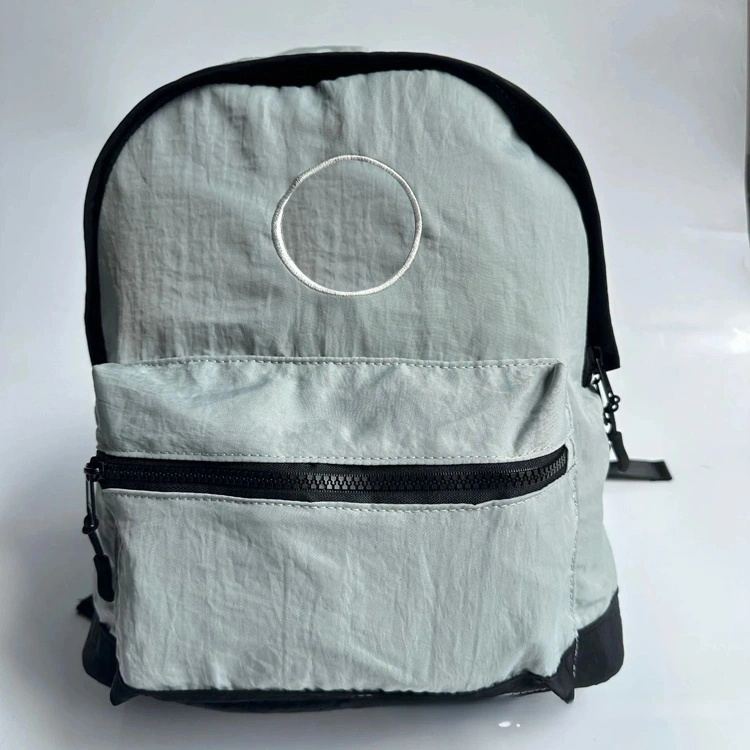 51154808 Small Washed Nylon Backpack Embossed Logo Lightweight Casual School Travel Daypack