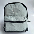 51154808 Small Washed Nylon Backpack Embossed Logo Lightweight Casual School Travel Daypack
