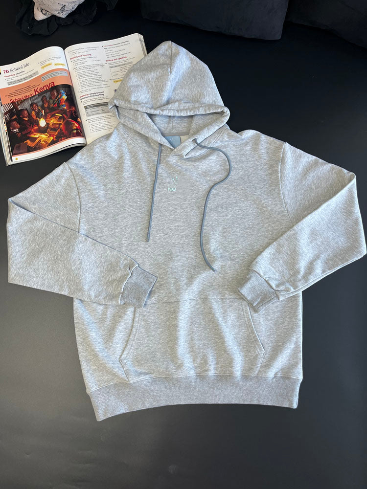 Nocta Grey Logo Hoodie Unisex Long Sleeve Pullover Hooded Sweatshirt Streetwear Top - 40785299
