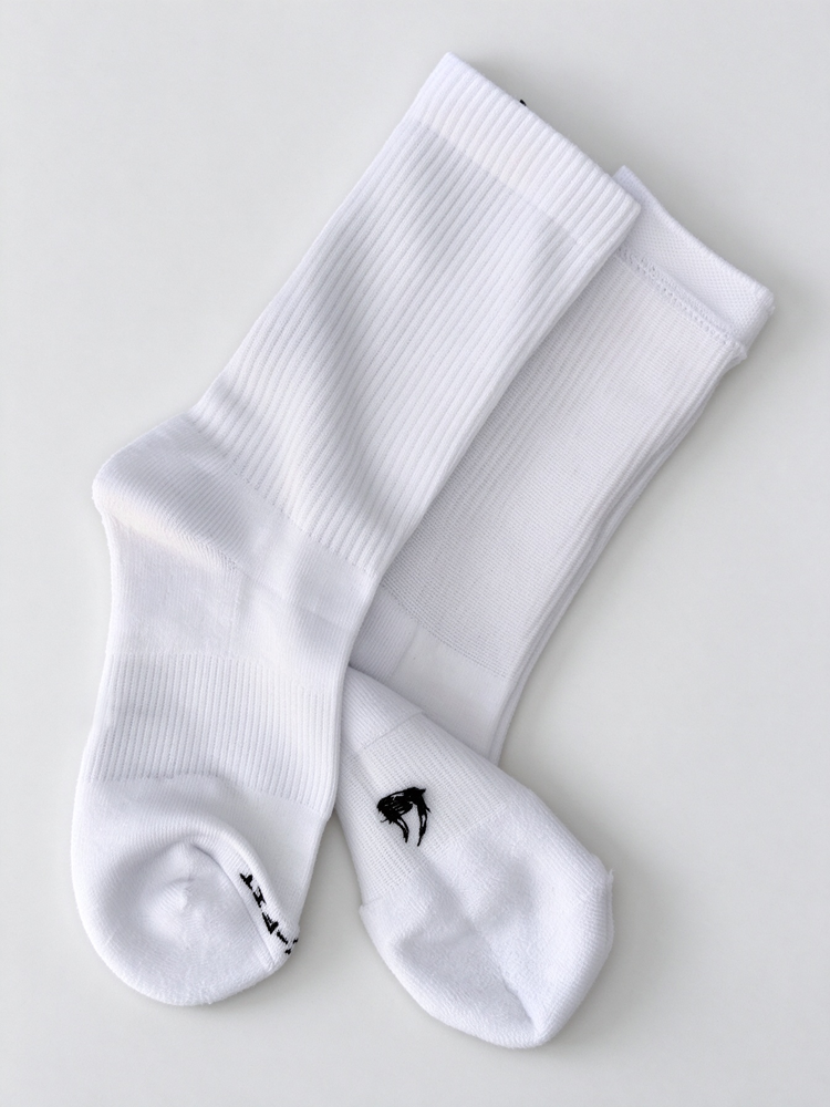 51379341 White Ribbed Crew Socks, Soft Breathable Casual Sports Mid Calf Socks（2-Pack）