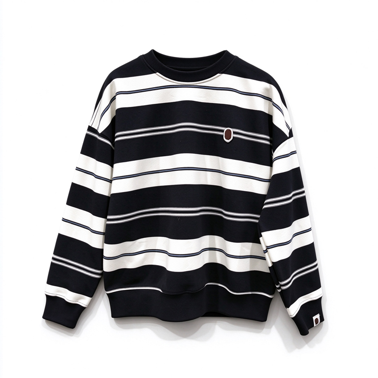 51366065 Kids Striped Crew Neck Sweatshirt Casual Long Sleeve Pullover Top