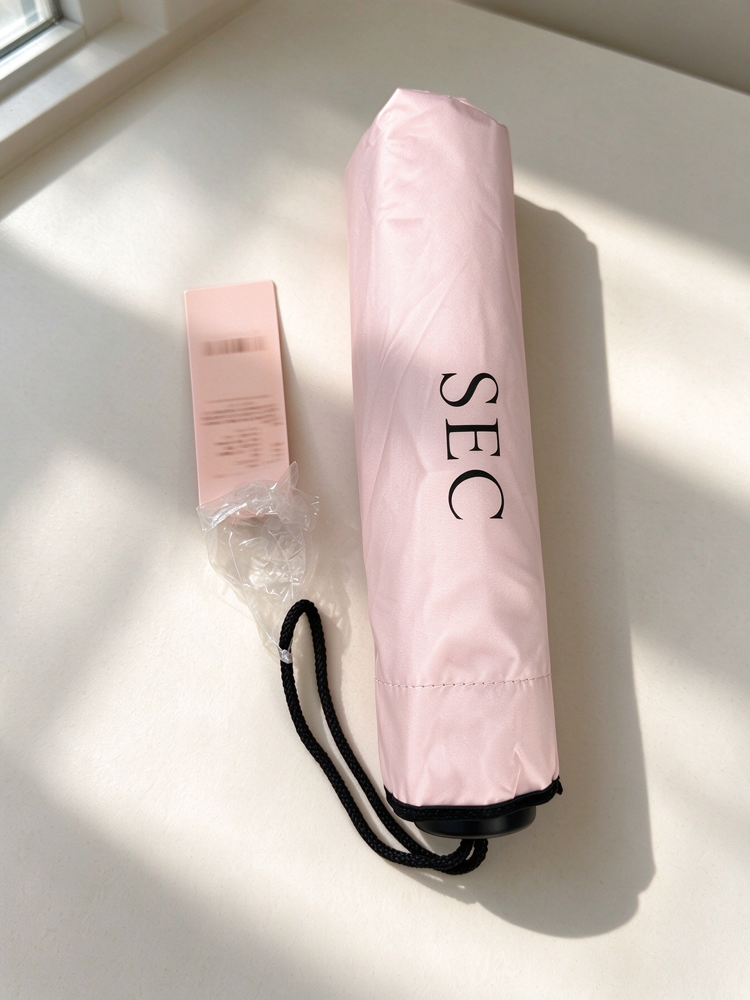 51379930 Pink Folding Travel Umbrella, Lightweight Portable Sun Rain Umbrella