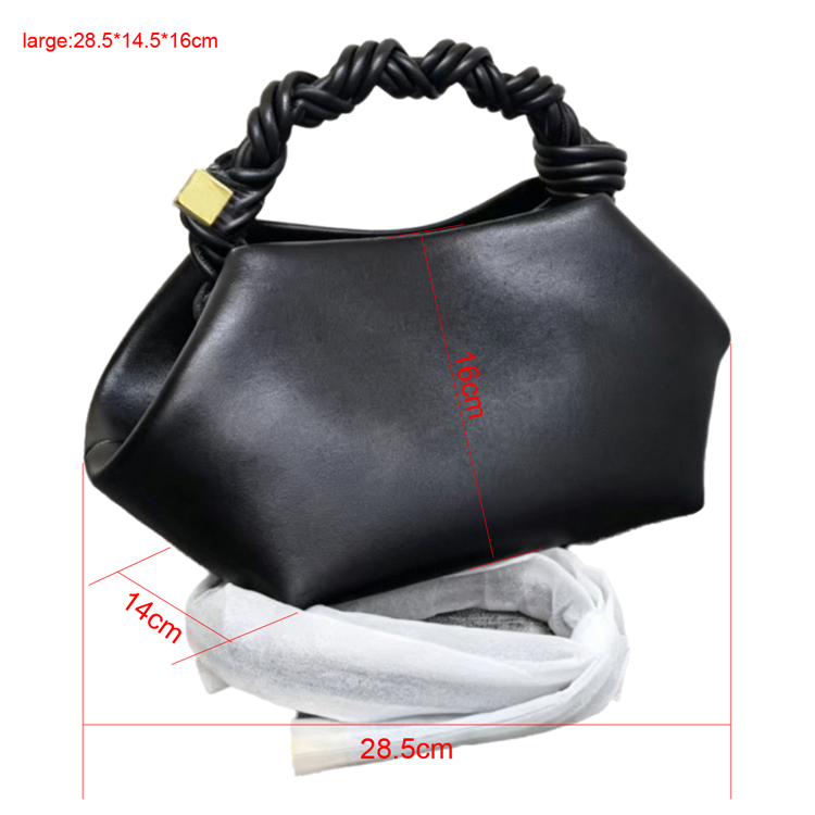 51132854 Large Luxe Twisted Braided Handle Leather Shoulder Crossbody Bag