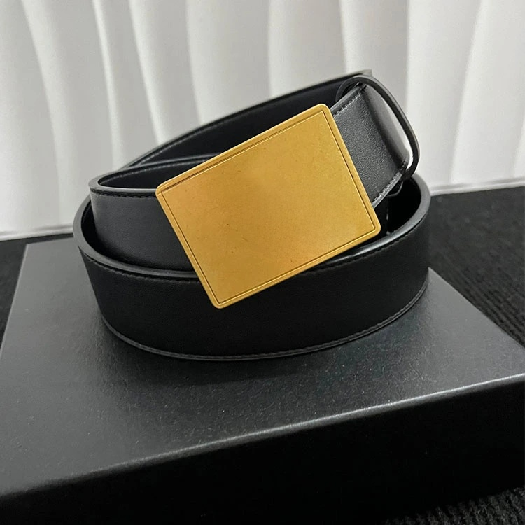 Men Business Leather Belt Classic Horse Logo Square Buckle Casual Dress Waist Belt for Men - 40785295